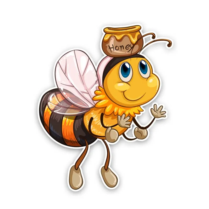 

15.7CM*19.3CM Bees Top The Honey Jar PVC Car Sticker Personality Decal 12-300675