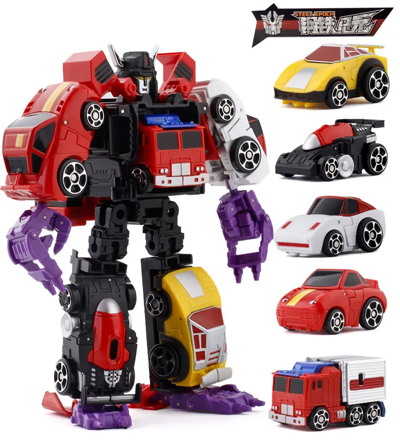 

Transformers Children Boys Deformation Toys Fitted G1 Car Robot 5-in-1 Truck Assembled Model Racing Menasor