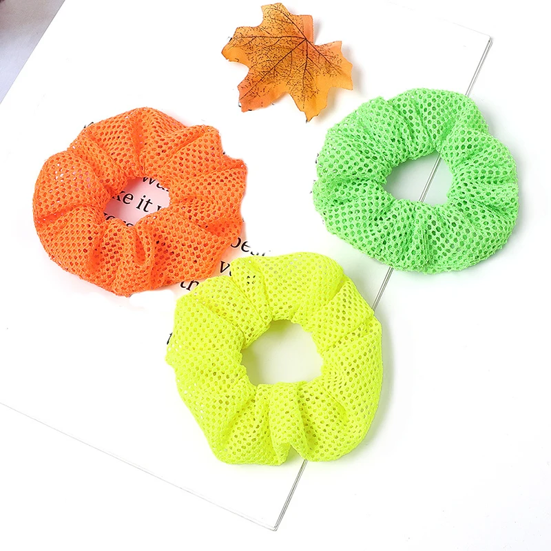 1 шт. модные сетчатые резинки для волос флуоресцентная цветная эластичная