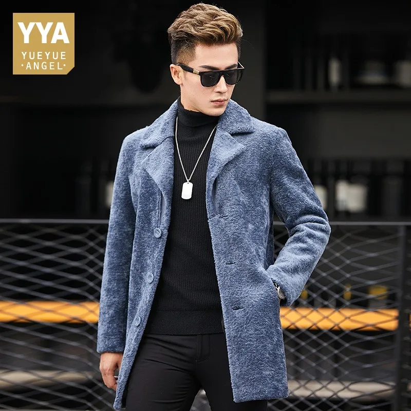 

New Shearling Jacket Men Winter Thick Plus Size 4XL Real Sheep Fur Coat Fashion Outerwear Male High Quality Clothes