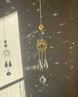 aura crystal suncatcher for window light catcher hanging prism celestial rainbow all seeing third eye witchy boho decor