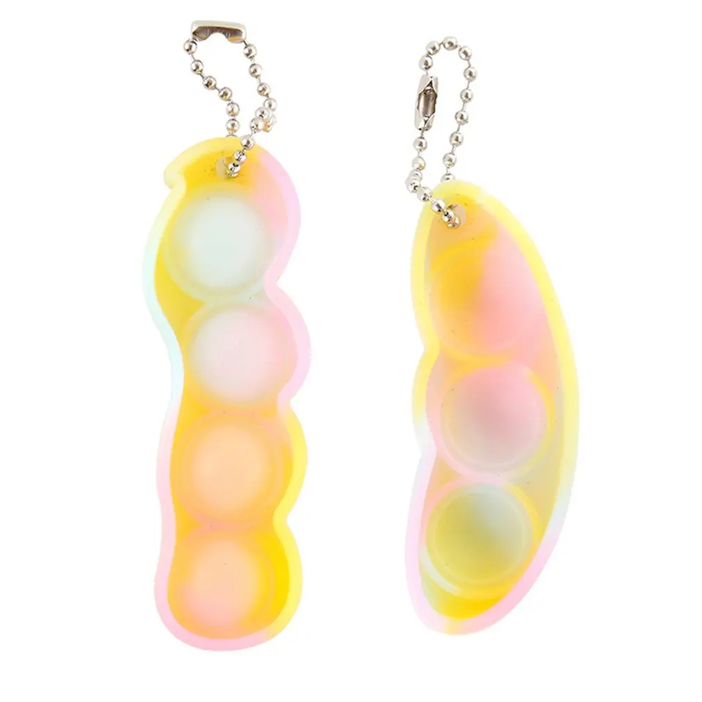 

Soft Rubber Bubble Keychain Simulation Pea Pods Decompression Toy Sensory Toy Fidget Anti Stress Squishy Toys Adult Child Gifts