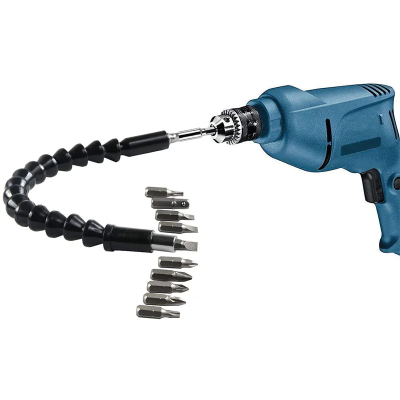 

Flexible Drill Bit Extension 11.8 Inches Hex Soft Shaft, Flexible Screwdriver Extension Screwdriver Drill Bit Holder