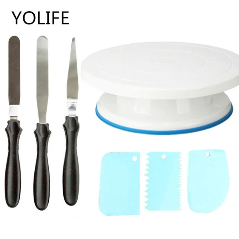 10 дюймов пластиковый поворотный стол для торта DIY инструмент выпечки печенья