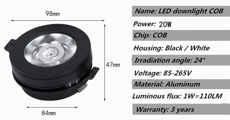 Мини Светодиодный точечный светильник 7 Вт 10 14 20 Точечный AC 220 В 110 в