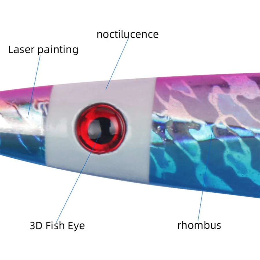 

Luya Bionic Fish Bait, Boat Fishing Sea Fishing Slowly Luminous Luminous Fast Sinking Luya Fishing Bait, 100g 15.2CM