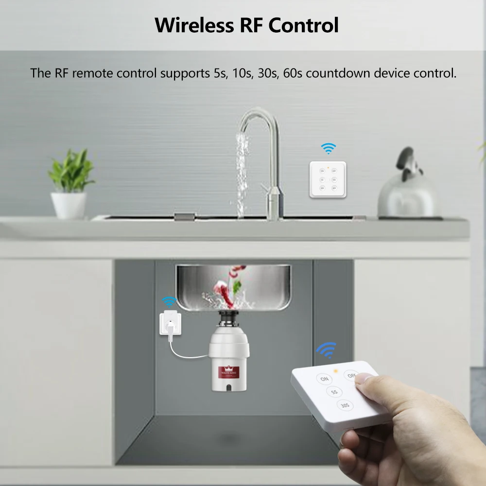 LoraTap EU KR беспроводной кухонный процесс утилизация мусора переключатель таймер 16А