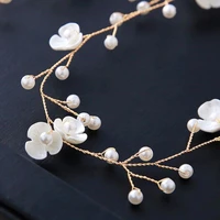 wedding hair band for women pearl floral scrunchies bridal elegant hair accessories crystal decorations girl gifts new