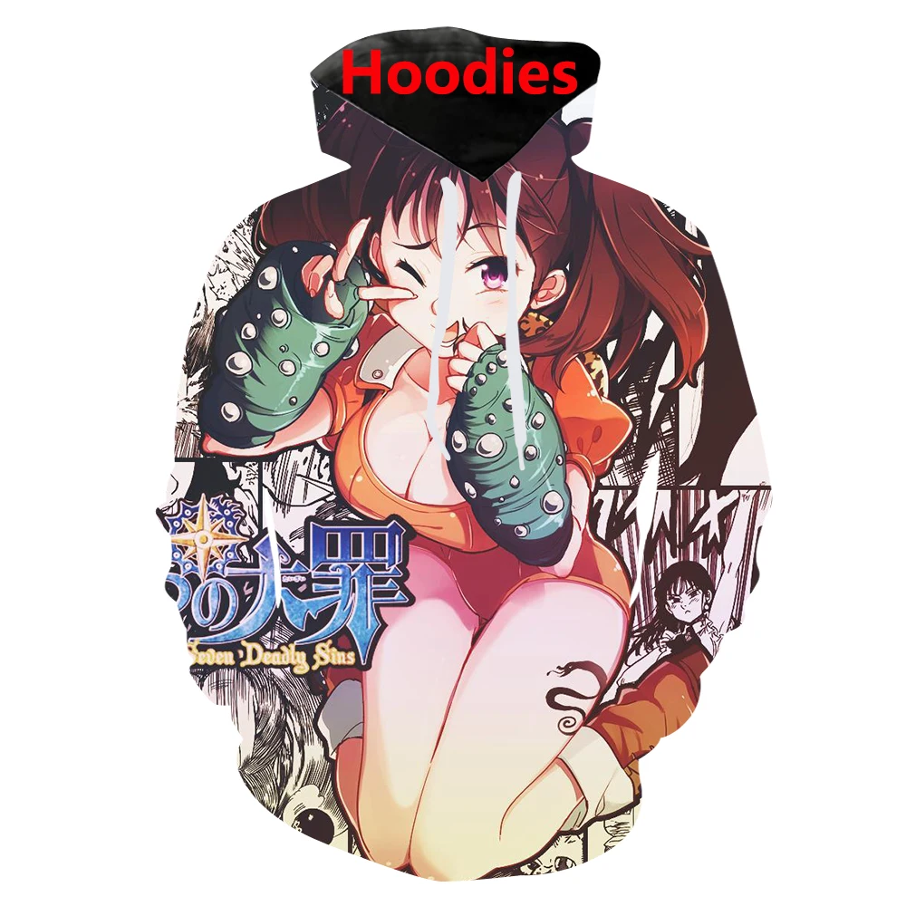 Семь смертных грехов Диана 3d принт футболка/свитеры с капюшоном на молнии в стиле