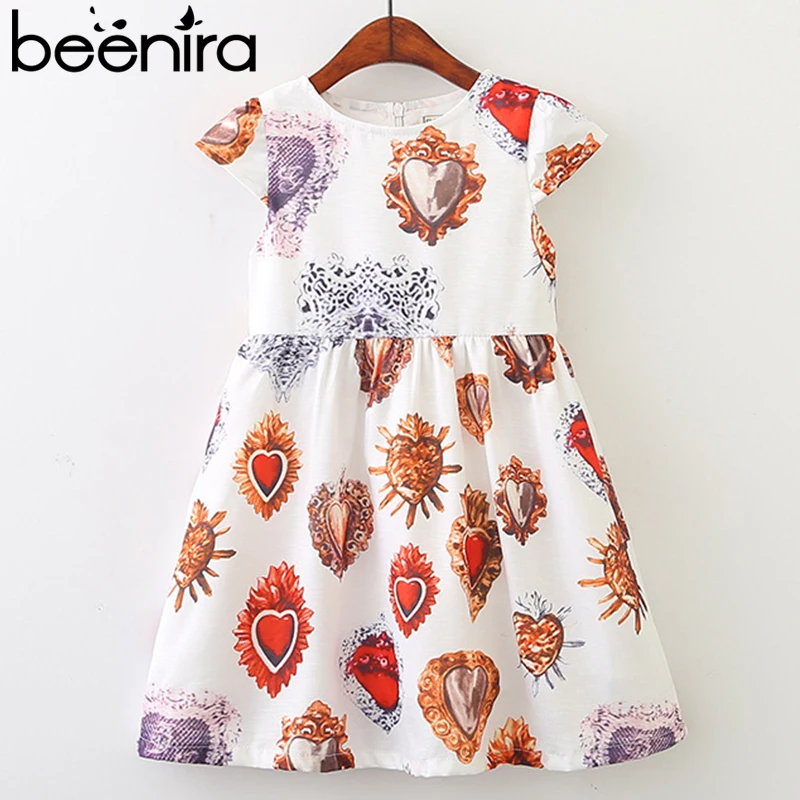 Menoea Girls Clothes 2020 European And American Style Children Pattern Printed Dress For 3-8Y Princess | Детская одежда и обувь - Фото №1