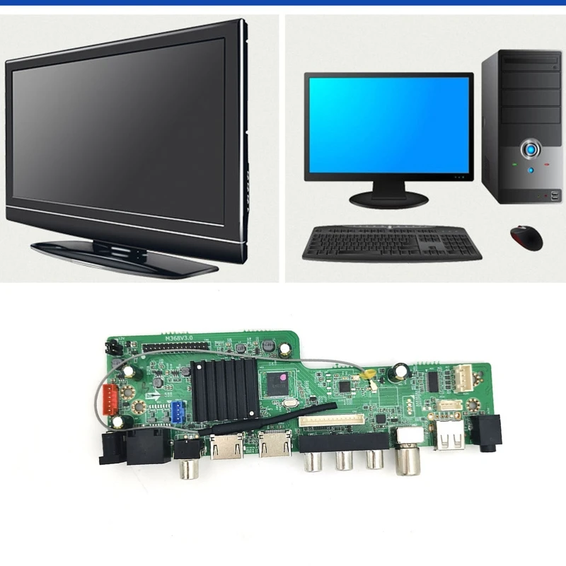 

MS368V3.0 Quad Core Web Television Motherboard with Remote Control LCD Driver Board Support RJ45 DTMB Analog Television E56B