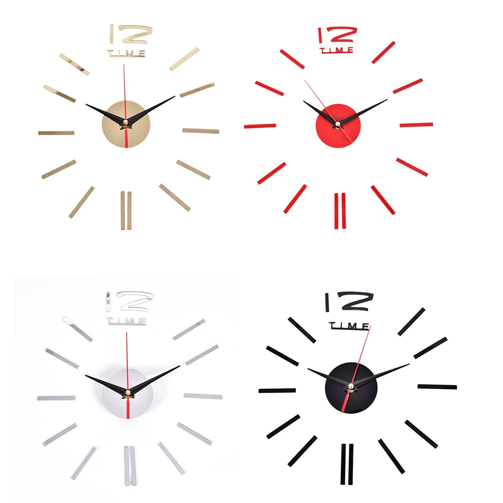 3D наклейки на большие настенные часы зеркальные Стикеры сделай сам декор для