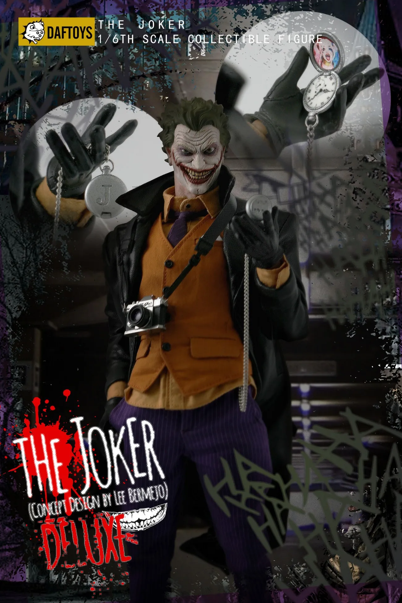 

1/6 Cale Comic Version-Cursed Clown Man Action Figure Model Clothes Accessories with Head Sculpture Fit 12 Action Figure Body