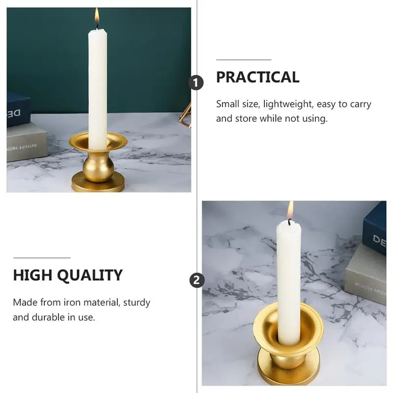 

1PC American Style Candle Holder Round Iron Candle Holder Table Ornaments For Home