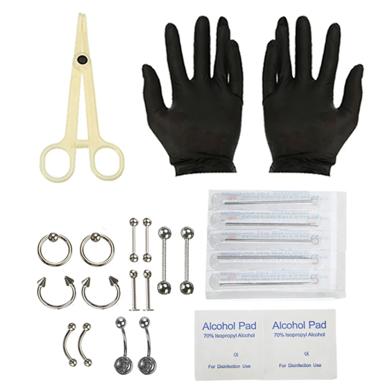 Pro 16 г 14 для языка носа пупка ювелирные изделия пирсинг комплект живота сосок