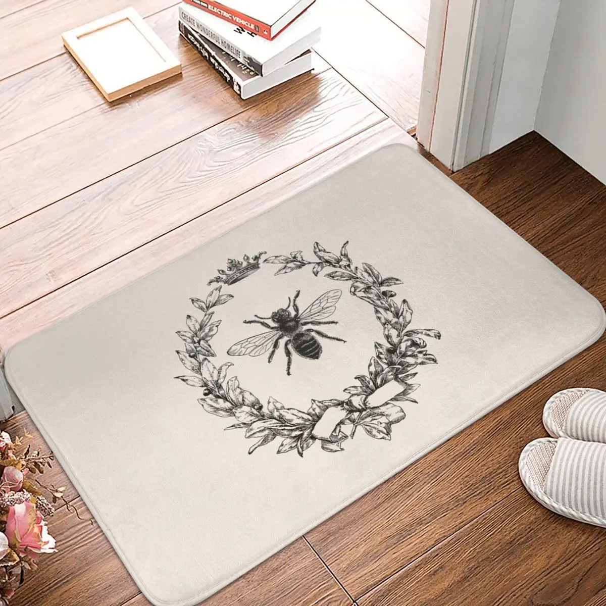 

Olive Wreath Queen Bee Doormat Carpet Mat Rug Polyester Non-Slip Floor Decor Bath Bathroom Kitchen Living Room 40*60