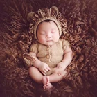 Стильная дышащая вязаная шерстяная шапка с изображением Льва из мультфильма; комплект одежды для новорожденных; одежда для фотосессии; одежда для малышей; реквизит для фотосессии