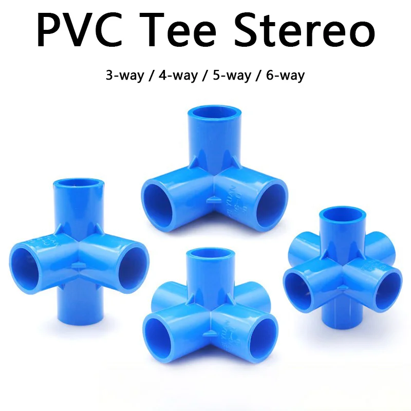 

PVC Tee Stereo PVC Pipe Fittings 3/4/5/6 Ways Home Garden Irrigation Hose Fittings Water Connectors DIY Tools 1 Pcs