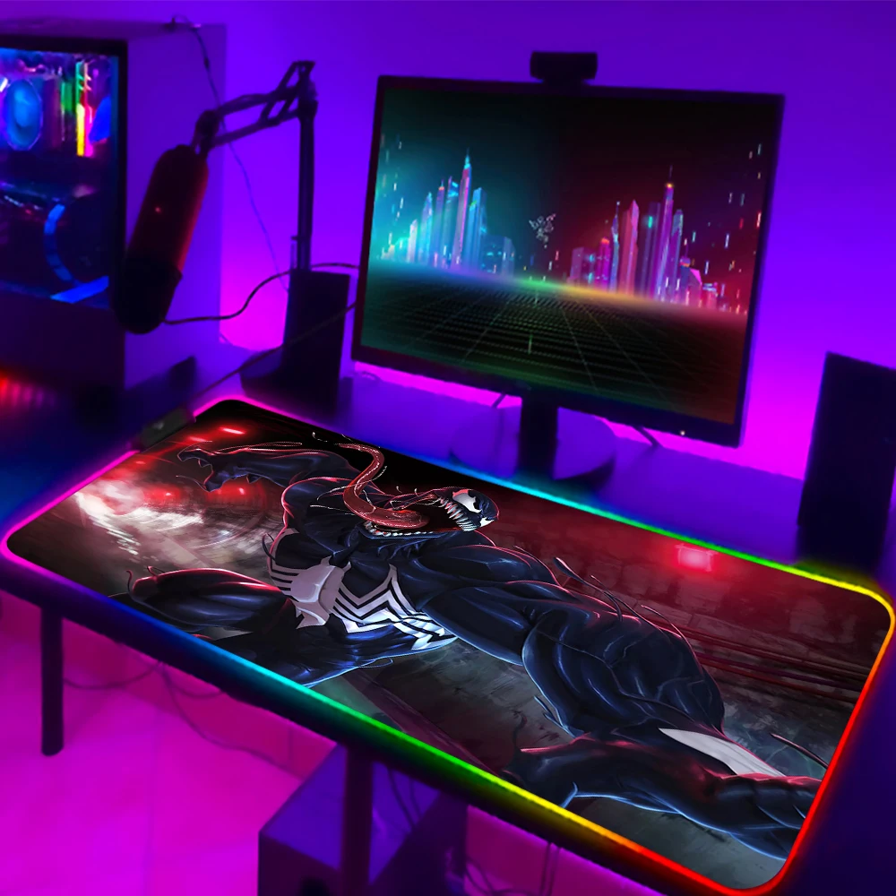 venom villain rgb mouse pad gaming accessories computer large mousepad backlit led gamer mause carpet 900x400 for cs go desk mat free global shipping