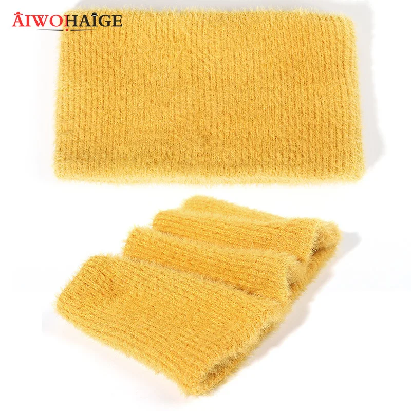 

Women Bandana Solid Scarf Fleece Men Headband Neck Scarf Shawl Unisex Knitted Warm Scarf Winter Autumn Ring 2021 NEW [AIWOHAIGE]