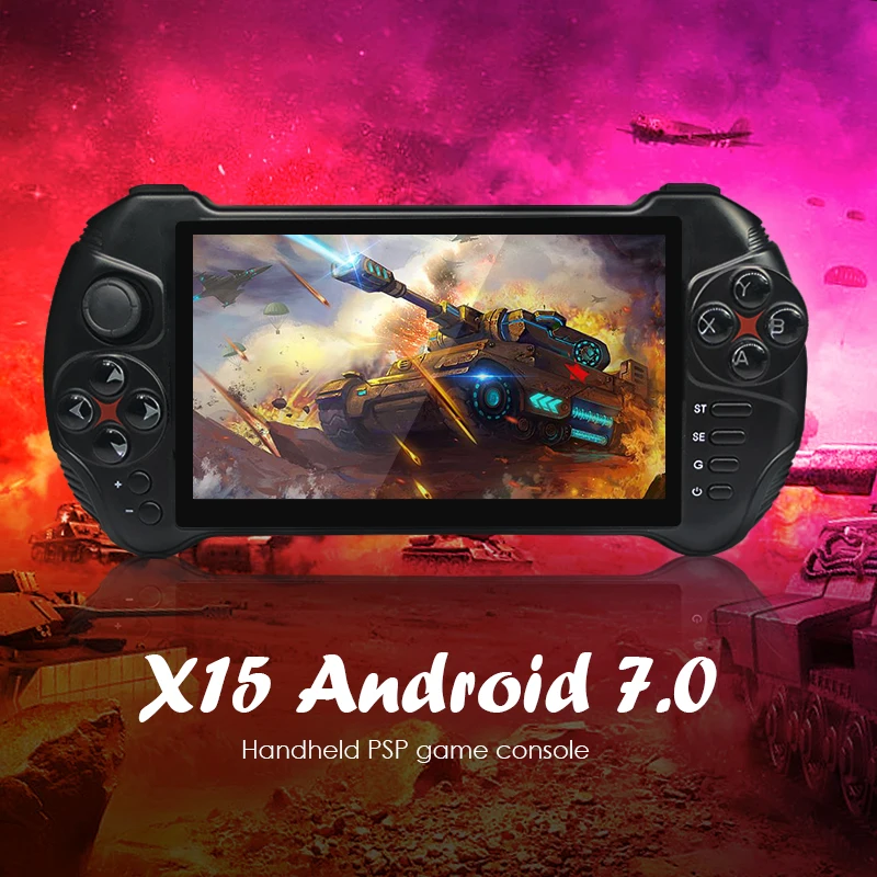 

X15 Handy Game Console Android 7.0 Quad-Core 2GB+32GB Video Gamepad Player Dual Arcade Portable Rocker Multi Language Support