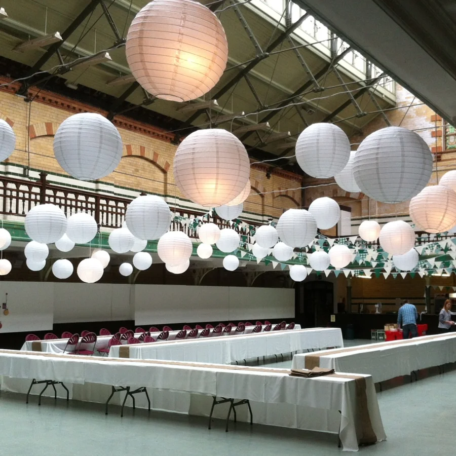 30 шт./лот 4 12 дюймов Микс размеров китайские бумажные шарики Висячие белые