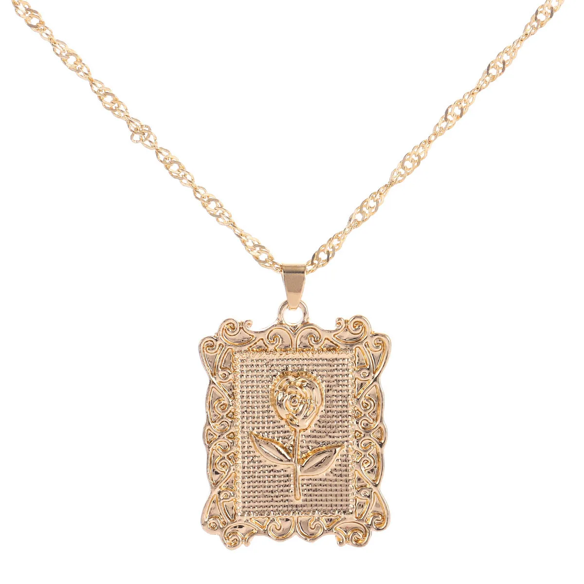 Фэн-шуй дракон роза подвеска ожерелье золотое короткое талисман для женщин и