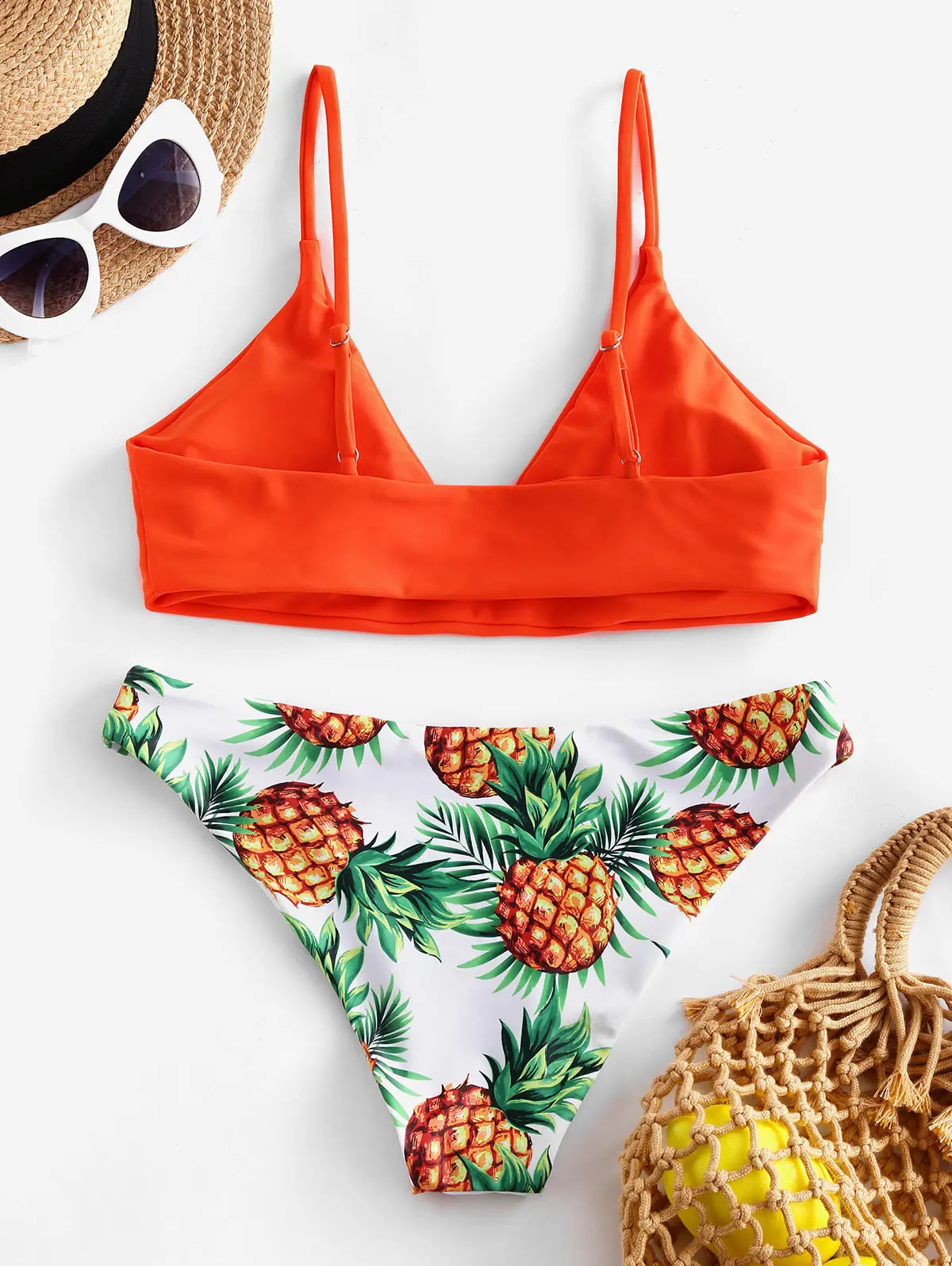 ZAFUL лист ананаса контрастное бикини купальник 2019 Новый Спагетти ремни купальный
