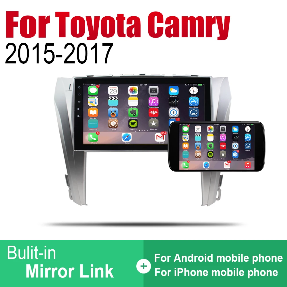 Автомагнитола ZaiXi 2 Din Android для Toyota Camry 2015 2017 GPS навигация BT Wi Fi карта мультимедийная