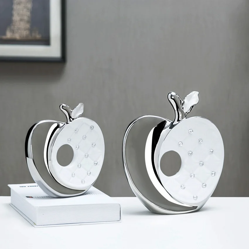 

Modern High quality Creative apple ceramic miniature Figurine craft miniatures home decoration accessories