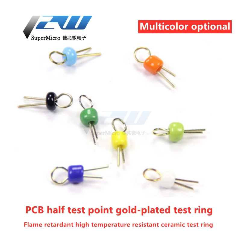 PCB Board, Bead Test Points, Gold Plated Ceramic Circuit Needle Test Ring, Needle Test Points,  White, Red, Blue, PCB Test Point