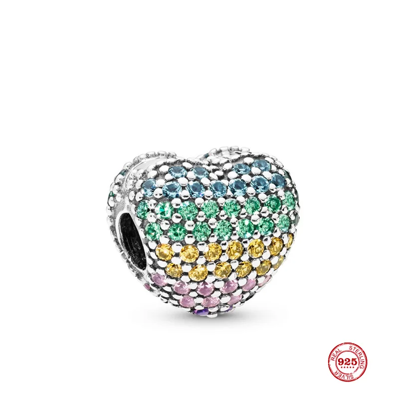 Модные очаровательные 925 пробы серебро оригинальный 1:1 копия подходит для Diy