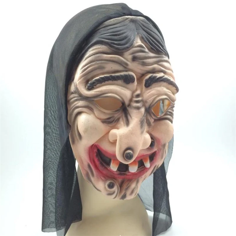 Аксессуары для видеосъемки маска Хэллоуина ужасы Witch черная латексная вечеринки