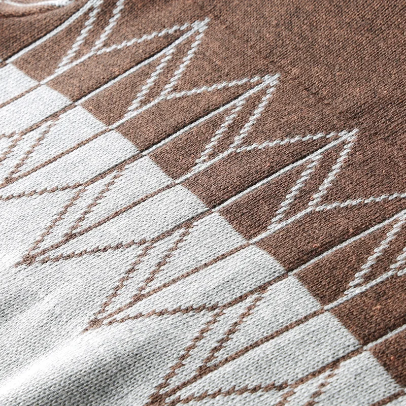 Повседневный мужской свитер с вышивкой приталенная трикотажная одежда