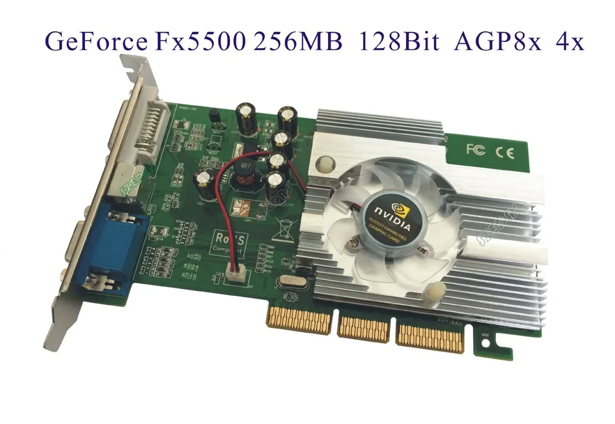 Видеокарта Quadro GeForce FX5500 256MB DDR AGP 4X 8X VGA DVI проч. fx5200 7600gt| |