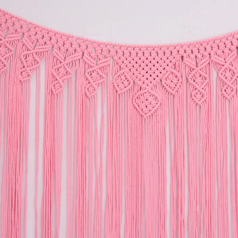 Новое прибытие Розовый цвет ручной работы макраме taperstry Настенный декор Висячие |