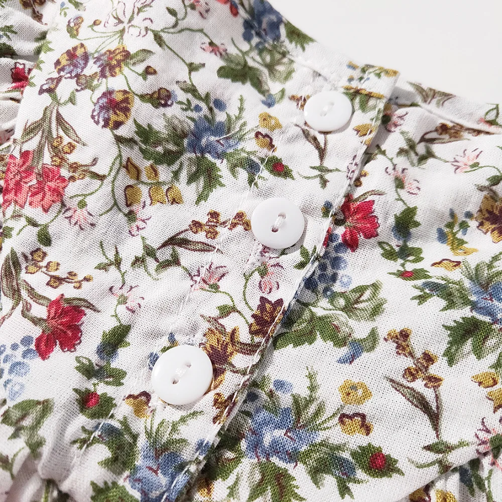 Боди для девочек летний хлопковый комбинезон с цветочным принтом Одежда