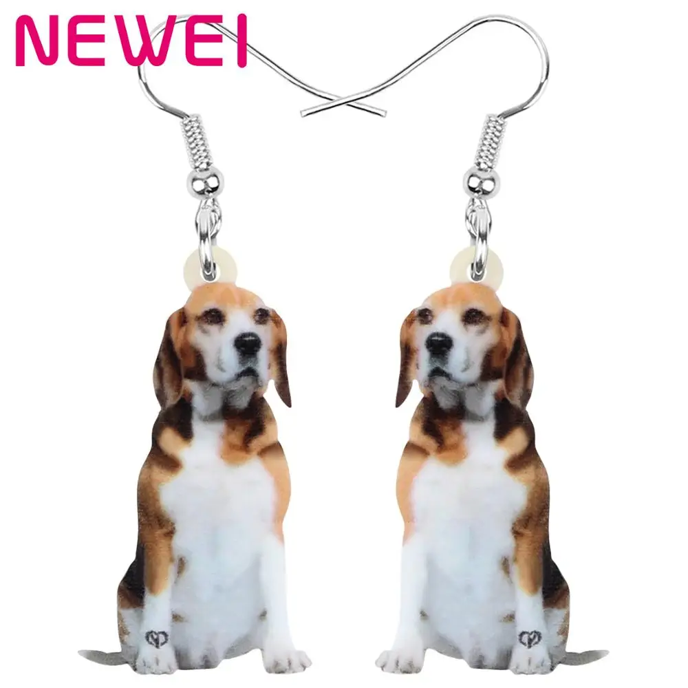 

NEWEI Acrylic Beagles Dog Earrings Animal Drop Dangle Jewelry For Women Girl Teens Party Charm Decoration Gift Bulk Accessories