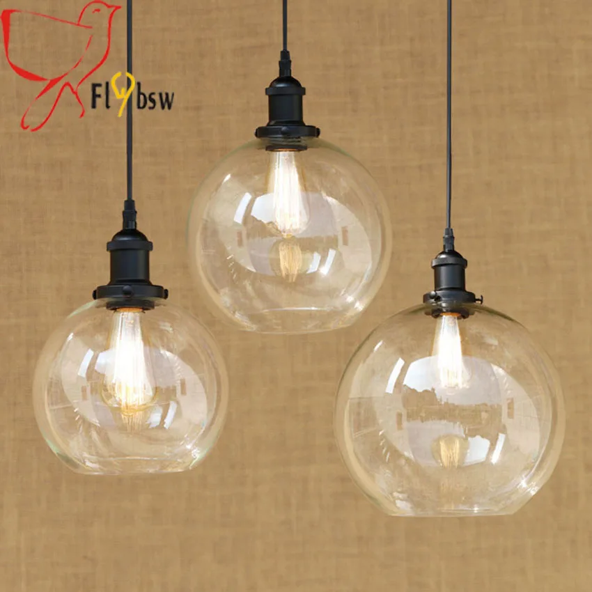 Винтажный стеклянный шар подвесные светильники диаметр 20 25 30 см прозрачный