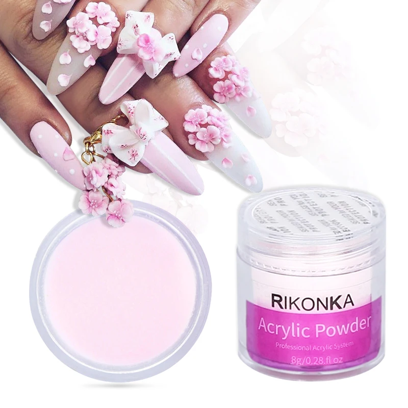 

Прозрачная белая акриловая пудра для наращивания ногтей, Хрустальная пудра для дизайна ногтей, украшения для профессионального французско...