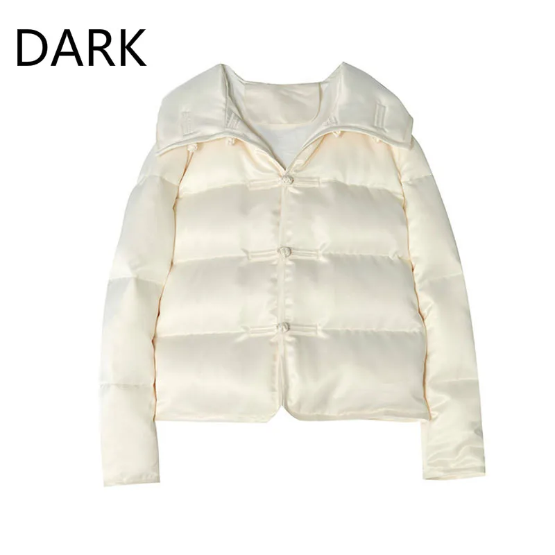 [DARK] Новинка зимы 2020 короткий пуховик в китайском стиле женский на пуговицах