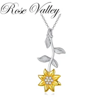 rose valley sunflower pendant necklace for women flower pendants fashion jewelry girls gifts