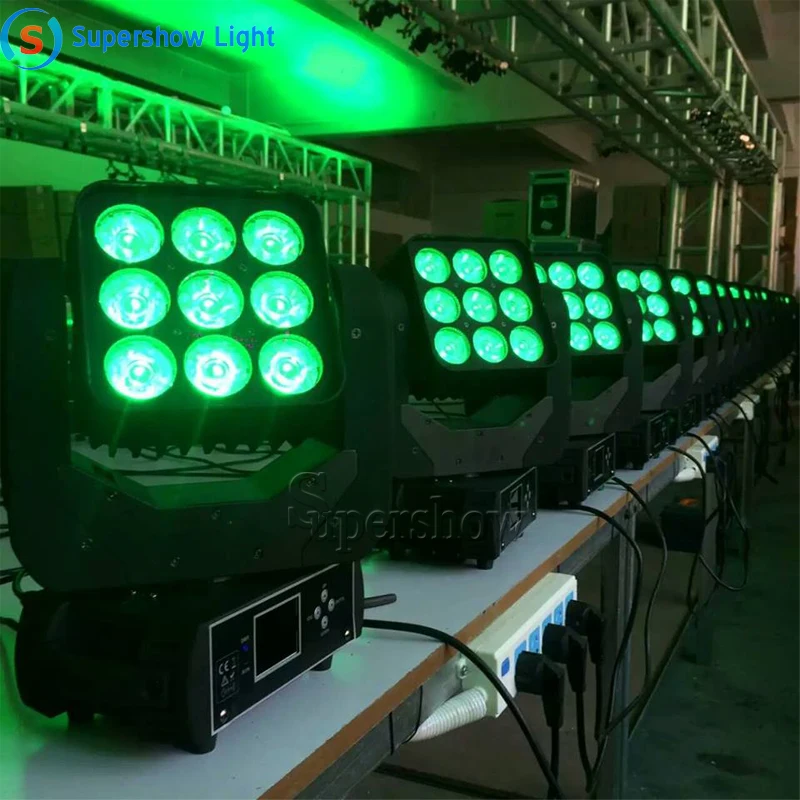 Переносное потолочное освещение светильник 9x10 Вт RGBW 4in1 матричный пульт DMX