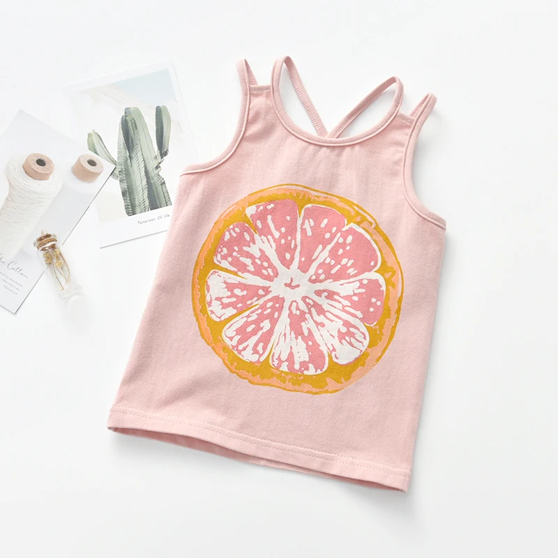 Летний жилет для девочек Милая майка нижнее белье хлопковые топы на бретелях