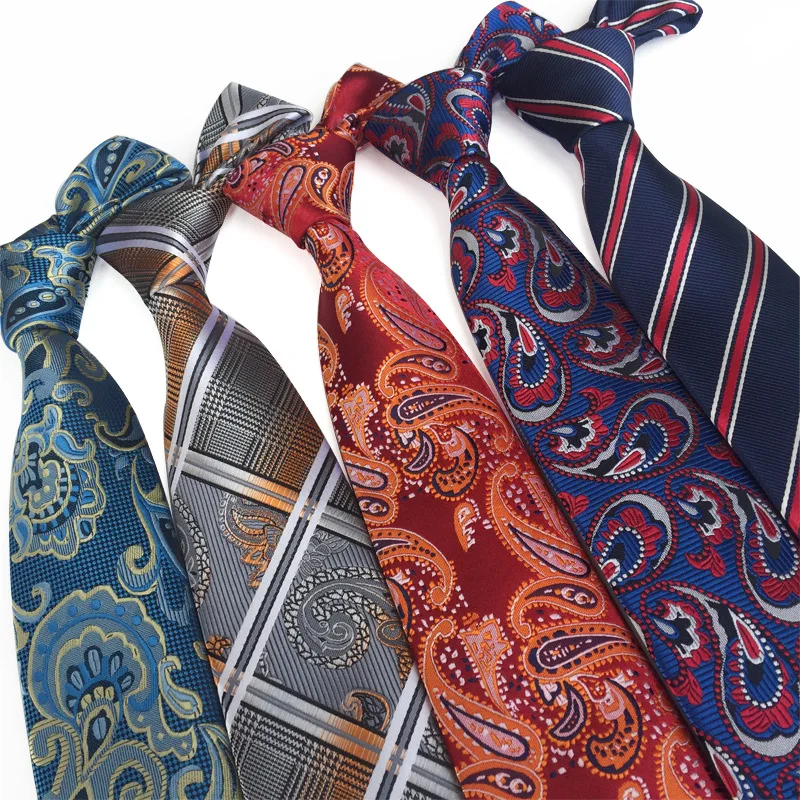 

8 cm neck ties for men luxury 100% silk mens necktie Gravata Jacquard Slim Tie Business paisley corbatas para hombre