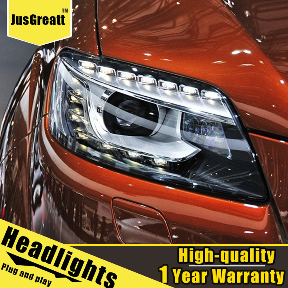 

A Pair For Audi Q7 Headlights 2006-2015 Q7 LED Head Lamps All LED light Source Daytime Running Lights Dynamic Turn