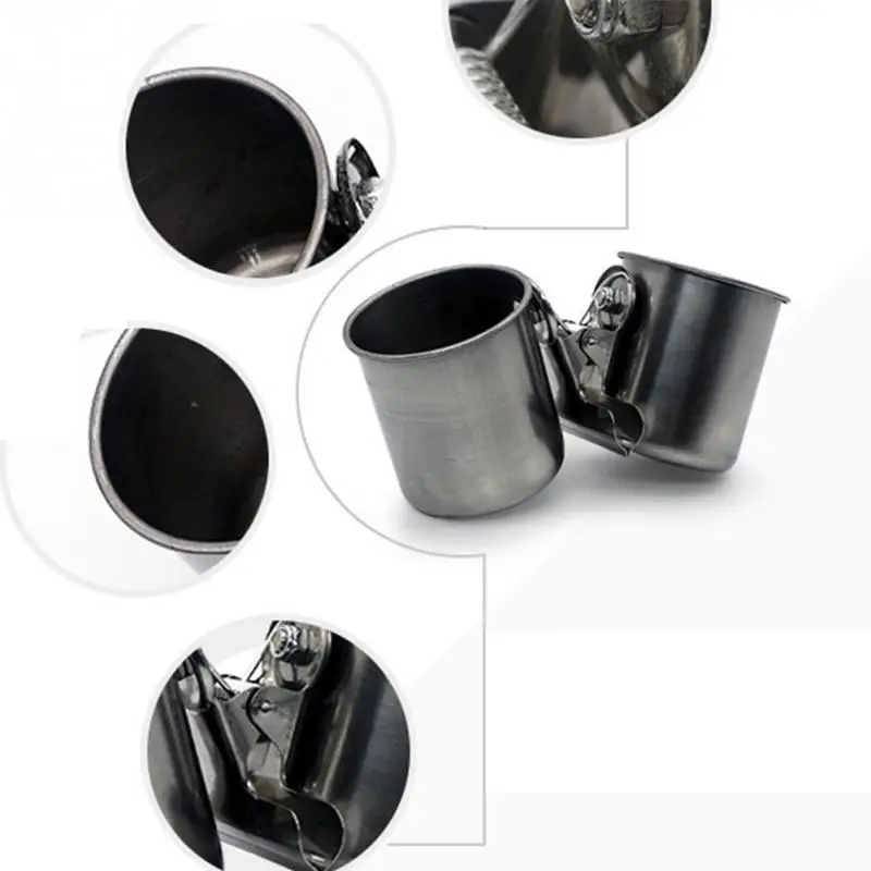 Подача воды пищи птица двойной чашки с зажимом Нержавеющая сталь кормушка для