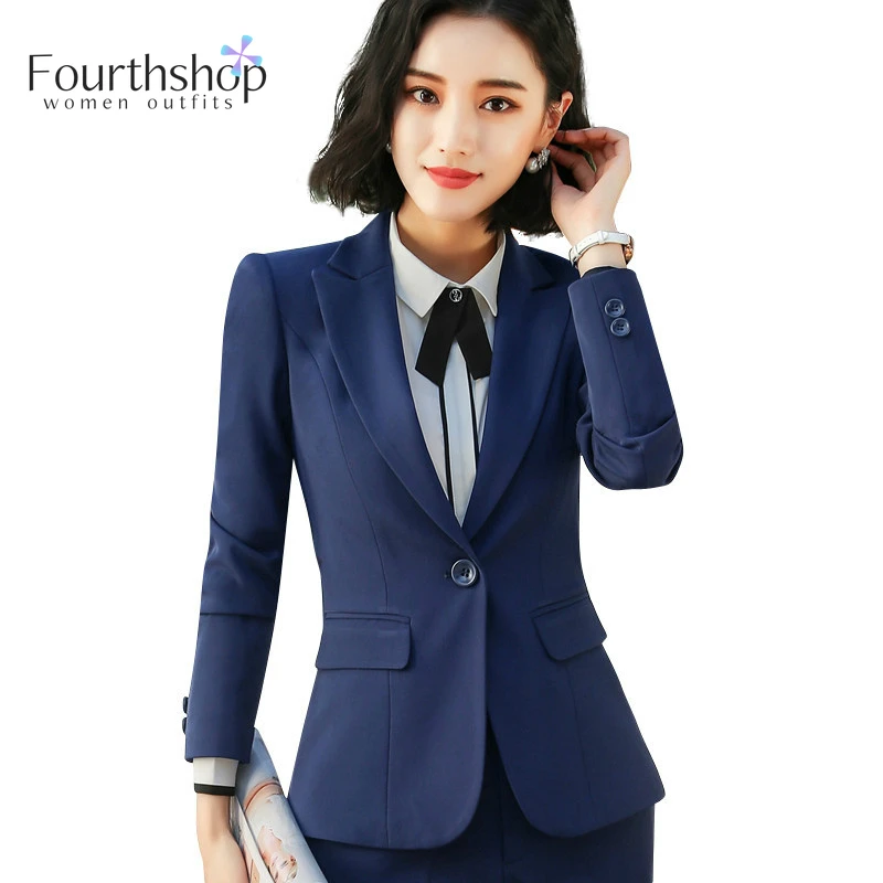 

Office Lady Formal Pant Suits Women Business Work Professional Uniforms Fashion 2 Piece Set Jacket Pants Blazer Set Autumn 2022