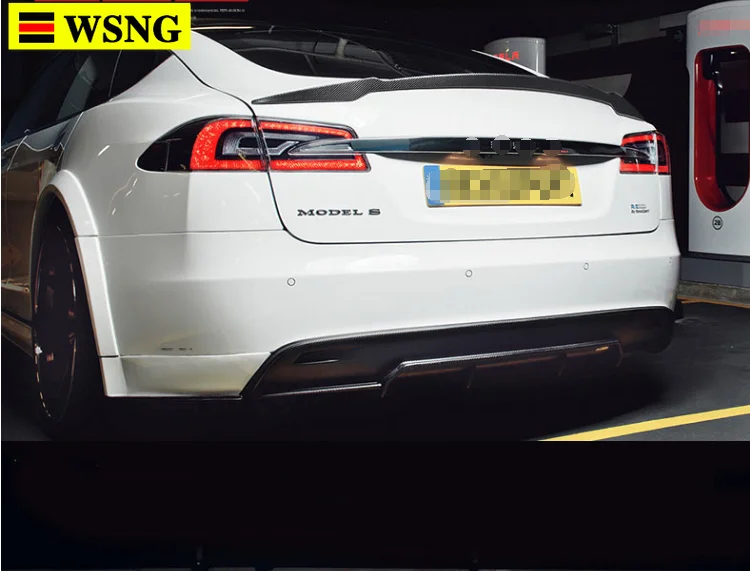 Для Tesla Model S 2015 2017 задний спойлер для крыльев багажника Спойлеры углеродное