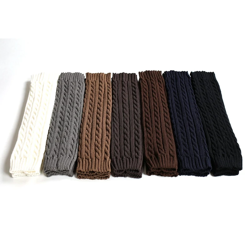 Женские гетры спортивные носки для йоги теплые зимние вязаные однотонные гольфы